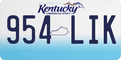 KY license plate 954LIK