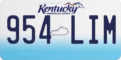 KY license plate 954LIM