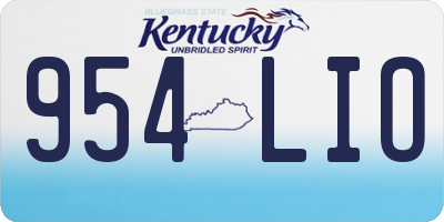 KY license plate 954LIO