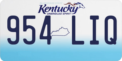 KY license plate 954LIQ