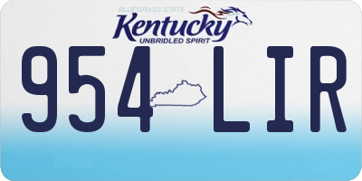 KY license plate 954LIR