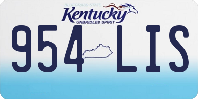 KY license plate 954LIS