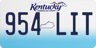 KY license plate 954LIT