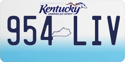 KY license plate 954LIV