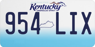 KY license plate 954LIX