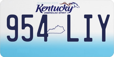 KY license plate 954LIY