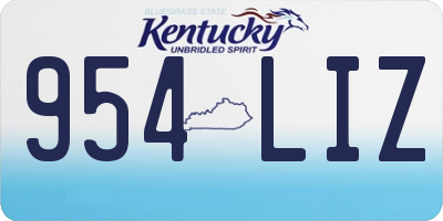 KY license plate 954LIZ