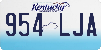 KY license plate 954LJA
