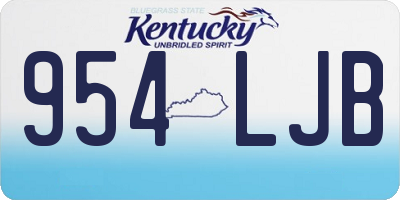 KY license plate 954LJB