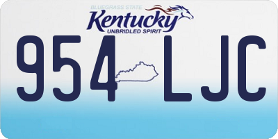 KY license plate 954LJC