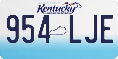 KY license plate 954LJE