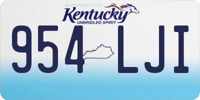 KY license plate 954LJI