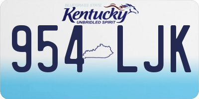 KY license plate 954LJK