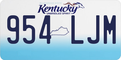 KY license plate 954LJM