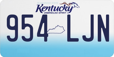 KY license plate 954LJN