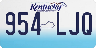KY license plate 954LJQ