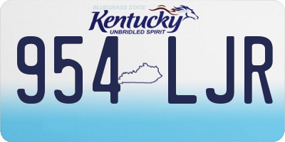 KY license plate 954LJR