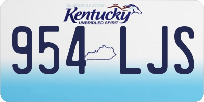 KY license plate 954LJS