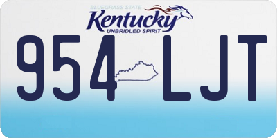 KY license plate 954LJT