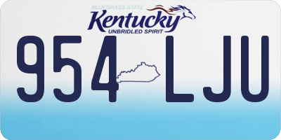 KY license plate 954LJU