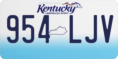 KY license plate 954LJV