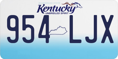 KY license plate 954LJX