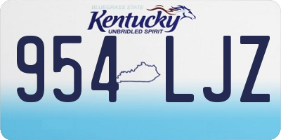 KY license plate 954LJZ