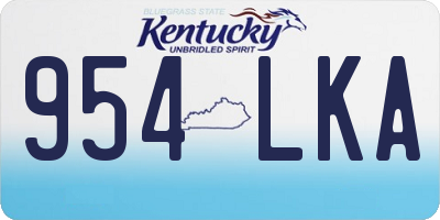KY license plate 954LKA