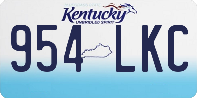 KY license plate 954LKC