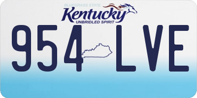 KY license plate 954LVE