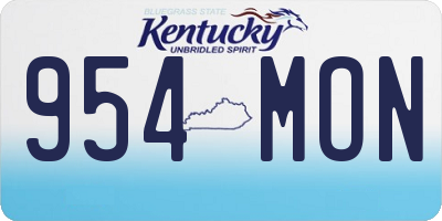 KY license plate 954MON