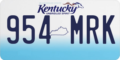 KY license plate 954MRK