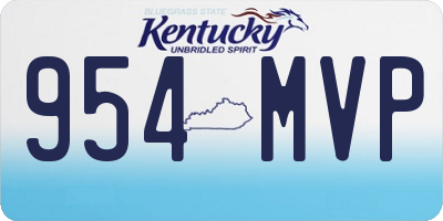 KY license plate 954MVP