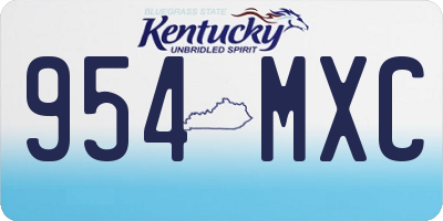 KY license plate 954MXC