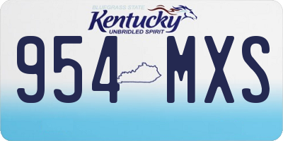 KY license plate 954MXS