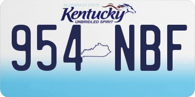 KY license plate 954NBF