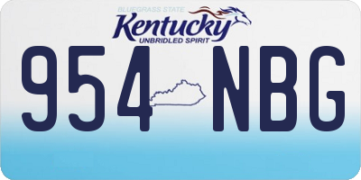 KY license plate 954NBG