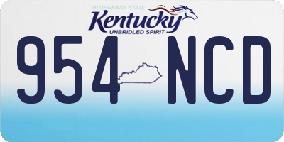KY license plate 954NCD