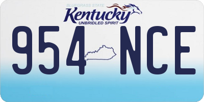 KY license plate 954NCE