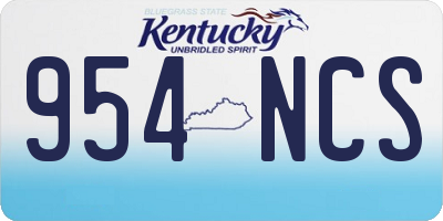 KY license plate 954NCS