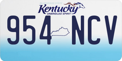 KY license plate 954NCV