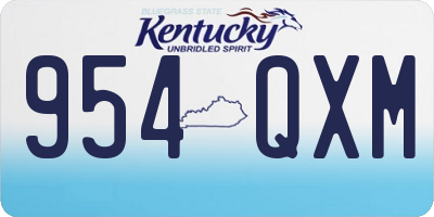 KY license plate 954QXM