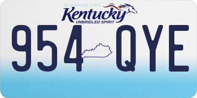 KY license plate 954QYE