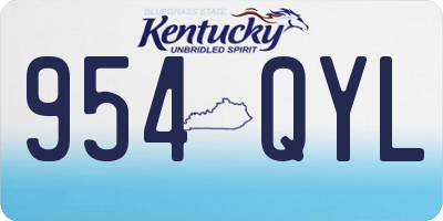 KY license plate 954QYL