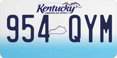KY license plate 954QYM