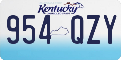 KY license plate 954QZY