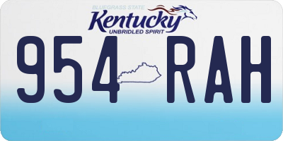 KY license plate 954RAH