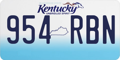KY license plate 954RBN