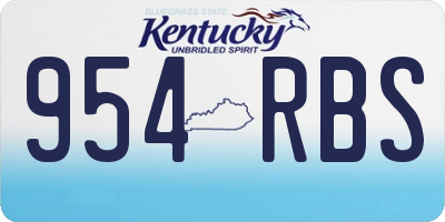 KY license plate 954RBS