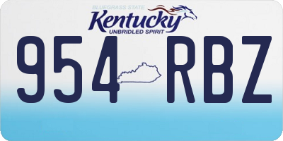 KY license plate 954RBZ